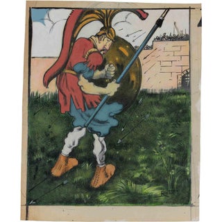 Gabriele Galantara, The Brave Soldier, Mixed Media on Paper, Early 20th Century For Sale