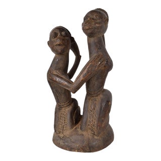 Early 20th Century Yoruba Figures Couple Attached Nigeria For Sale
