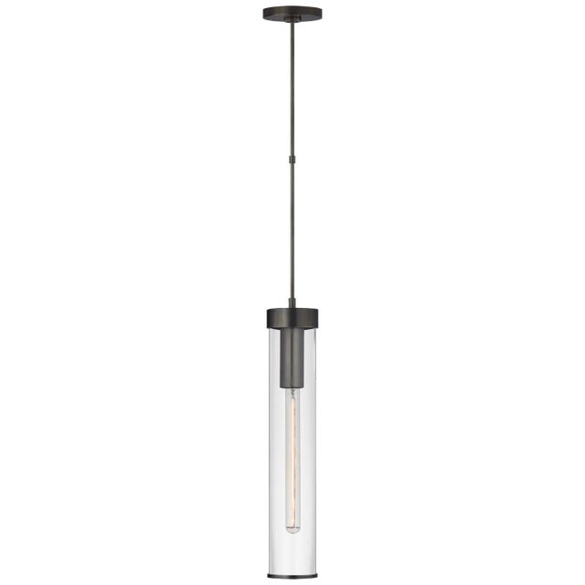 Liaison Long Pendant in Bronze with Clear Glass Designer: Kelly Wearstler Fixture Height: 18.75" Min. Custom Height: 23"...