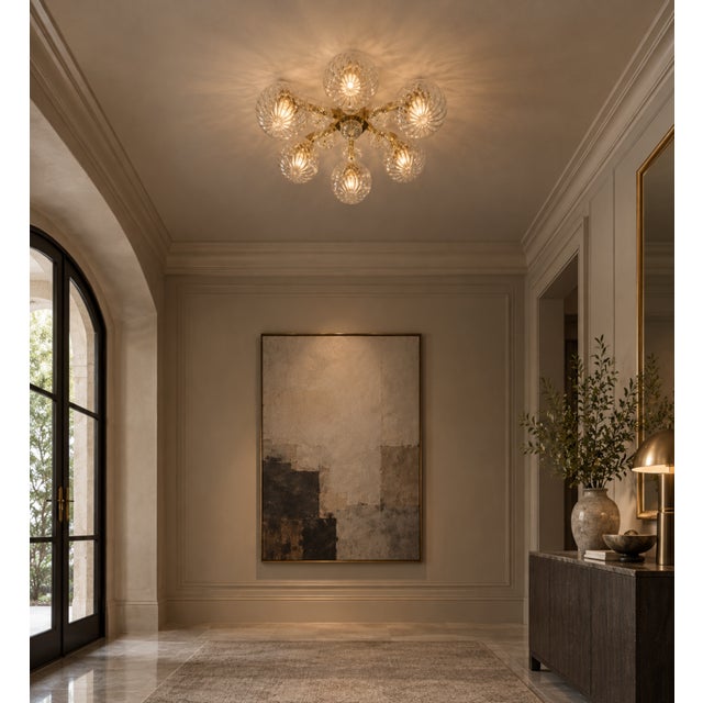 21st Century Italian Modern Murano Glass Flush Mount by Fabio LTD For Sale - Image 9 of 9