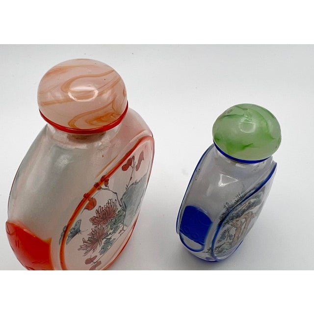 Set of Two Vintage Inside Painted Snuff Bottles For Sale In Chicago - Image 6 of 12