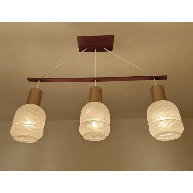 Danish Pendant Light in Glass and Teak, 1960s For Sale - Image 4 of 18