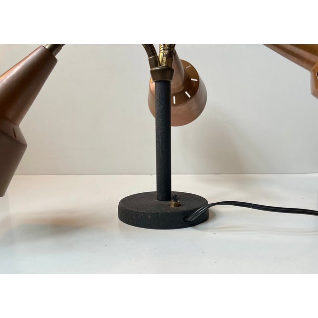 Mid-Century Copper 3-Shade Table Lamp by E. S. Horn, 1950s For Sale - Image 6 of 7