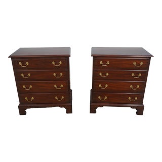 Pair Henkel Harris Model 117 Mahogany Nightstand Chests For Sale