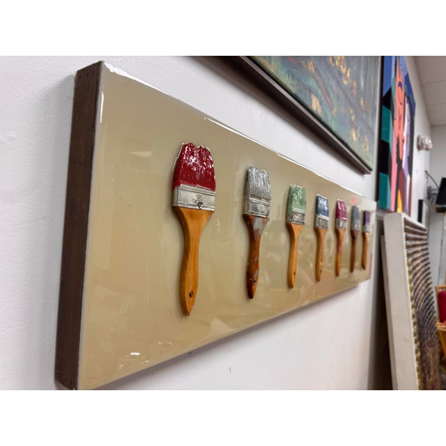 Andy Anh Ha 3d Paintbrush High-Gloss Wood Panel For Sale - Image 9 of 12