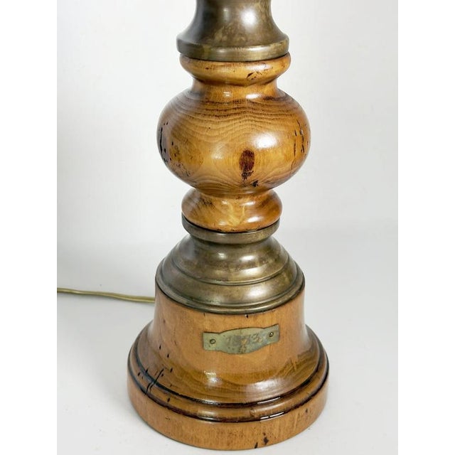 Wood Rustic Wooden Table Lamp, France, 1960s For Sale - Image 7 of 12