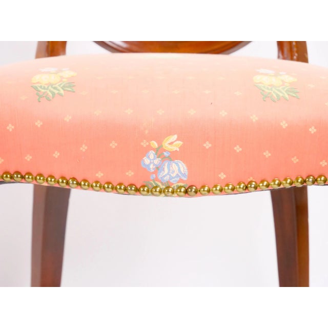 Wood Mahogany Wood Frame / Upholstered Hepplewhite Style Ten Dining Chair Set For Sale - Image 7 of 12