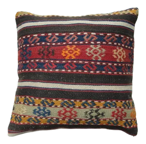 Kilim Rug Pillow Cover, 16" X 16", Turkish Pillow, Traditional Kilim Pillow, Pillow, Kilim Pillow, Pillow Cover Case