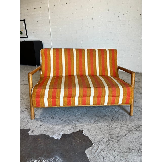 Widdicomb Mid Century Modern Stripe Loveseat by t.h. Robsjohn Gibbings for Widdicomb For Sale - Image 4 of 4