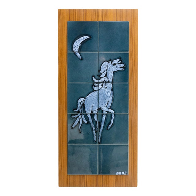 Tiles Horse Under the Moon Mid-Century, France, 1970s For Sale