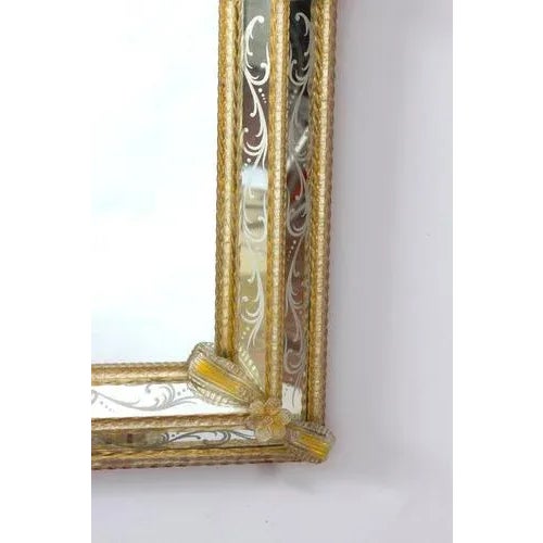 Mid-Century Venetian Murano Glass Mirror, 1960s For Sale - Image 4 of 16