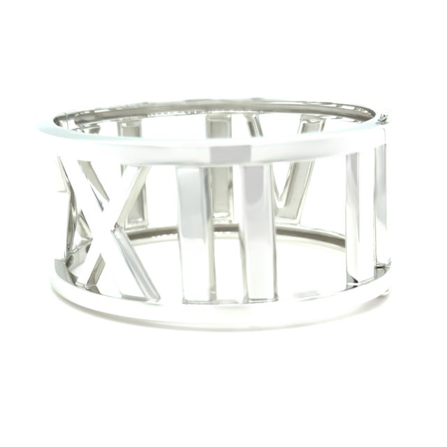 Tiffany & Co. 18ct White Gold Atlas Cuff Bracelet 77.06g For Sale - Image 6 of 8