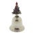 Vintage Italian Handmade Genuine Silver Christmas Tree Decorative Enameled Bell For Sale