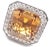 Silver Pasquale Bruni 18k White Gold Diamond Citrine Large Ring, size 6.5 For Sale - Image 8 of 12