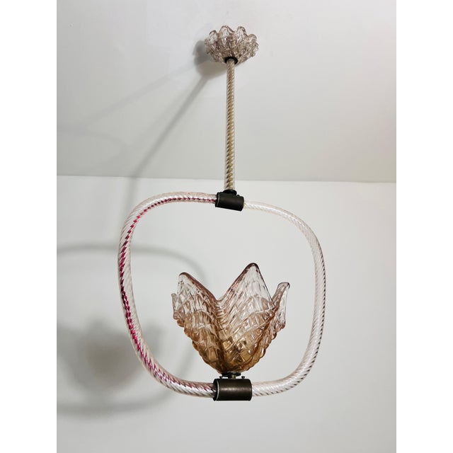 Barovier & Toso Murano Glass Chandelier by Barovier & Toso, Italy, 1940s For Sale - Image 4 of 10