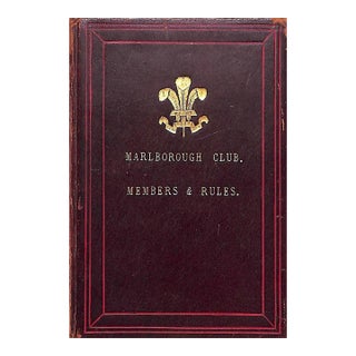 "Marlborough Club Members & Rules a List of the Committees and Members" 1873 For Sale