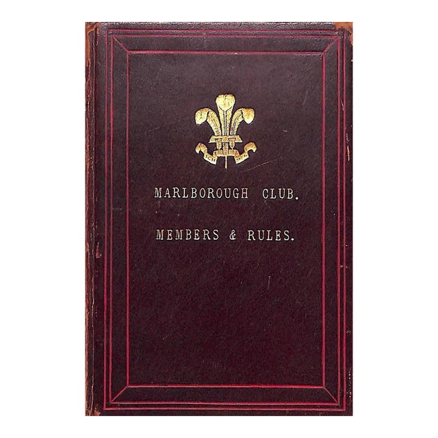 "Marlborough Club Members & Rules a List of the Committees and Members" 1873 For Sale