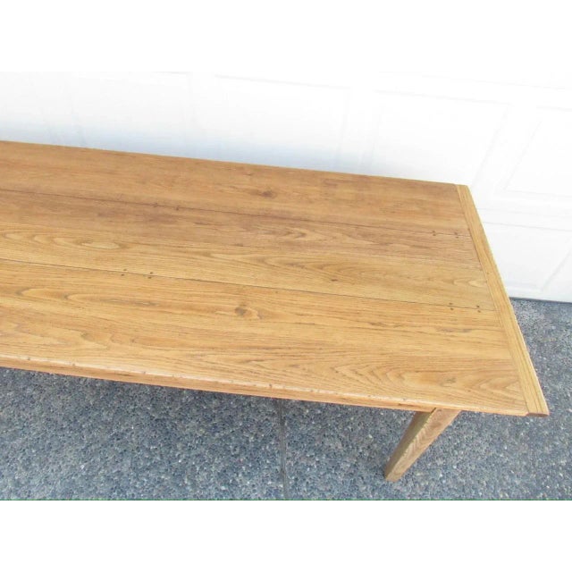 Vintage French light oak farm table, c.1940’s A good looking farm table in light oak that really shows the movement and...