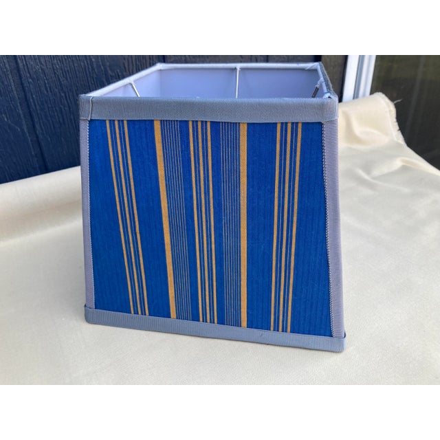 French Antique Ticking Stripe Lampshade For Sale - Image 3 of 5