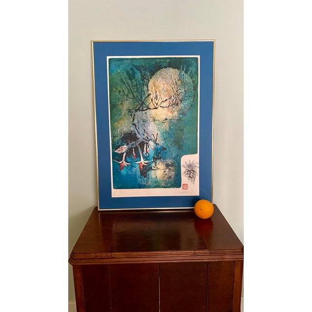 1970s Hoi Lebadang Hand Signed Limited Edition 77/195 Large Silkscreen Framed For Sale - Image 12 of 12