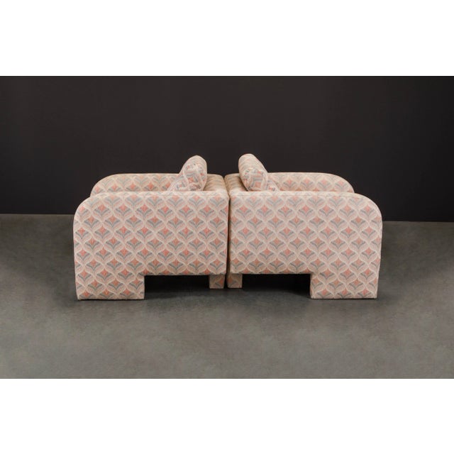 1980s Post-Modern Channel Tufted Lounge Chairs, Attributed to Vladimir Kagan, 1980s - A Pair For Sale - Image 5 of 12
