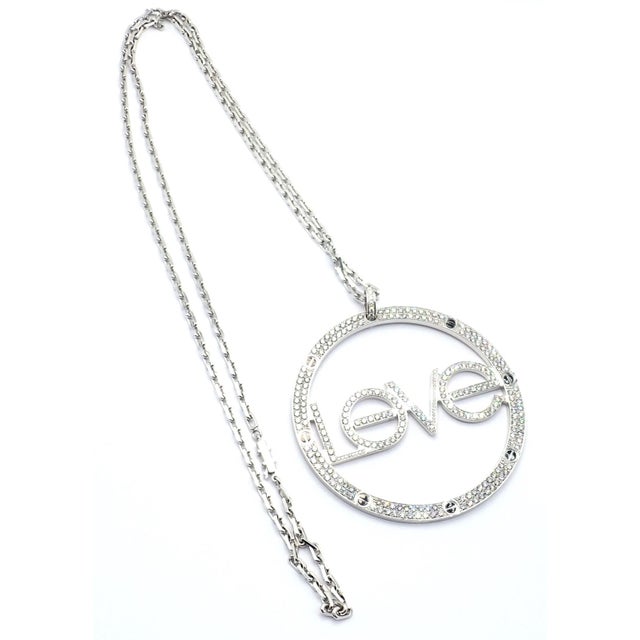 Mid 20th Century Cartier White Gold Diamond Ceramic Large Love Pendant Necklace For Sale - Image 12 of 12