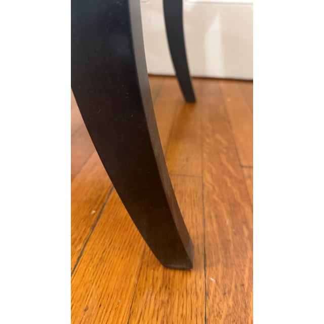 Pair of Drexel Heritage Chinoiserie Regency Armchairs in Ebonized Finish With Gilt Decoration For Sale - Image 10 of 13