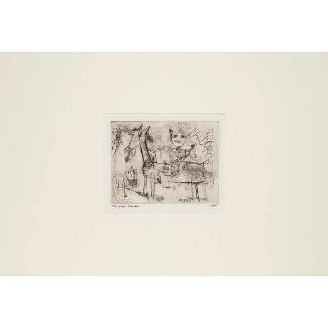 Homage to Paul Klee is an original etching realized by Sergio Barletta, in 1960. Good conditions, except for some signs of...