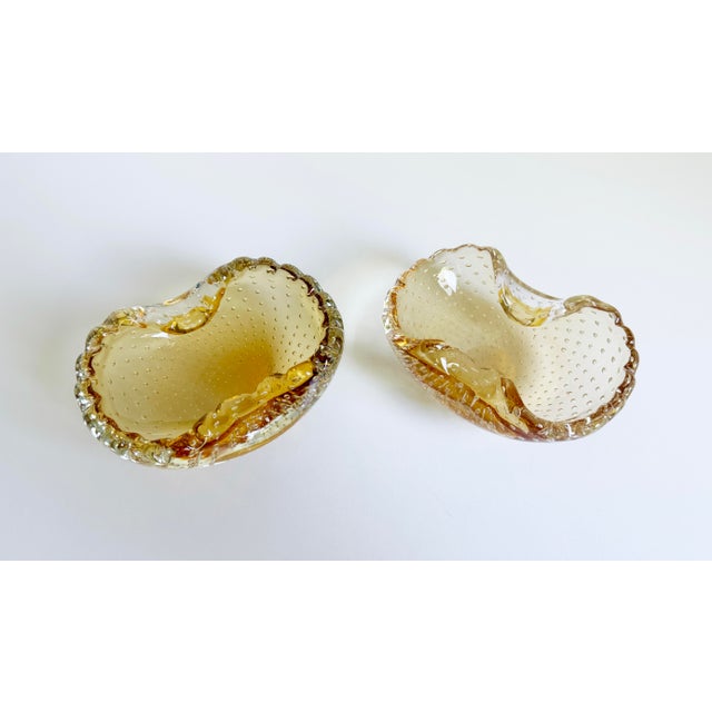 Glass Murano Bullicante Style Ashtrays - A Pair For Sale - Image 7 of 15
