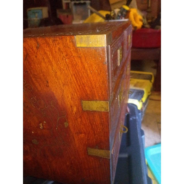 Early 19th Century Small Antique Anglo-Indian Campaign Chest For Sale - Image 5 of 12