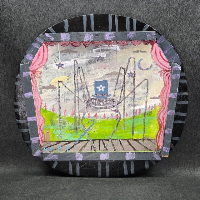 "Vaudeville Dreams", Quirky Folk Art Dancing Spider Painting by Jim Kopp For Sale - Image 4 of 10