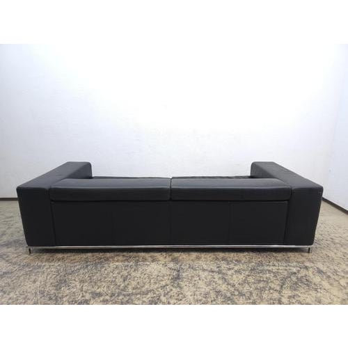 Boston Sofa in Black Leather from Who's Perfect For Sale - Image 5 of 14