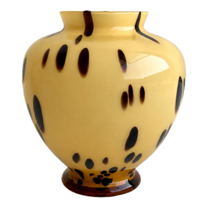 Vintage Italian Hand-Blown Tortoiseshell Glass Vase