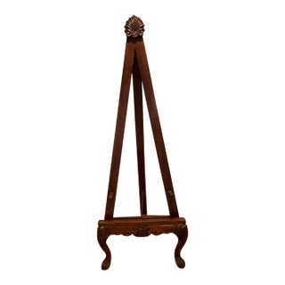 Chippendale Style Carved Mahogany Floor Easel With Shell Motif For Sale