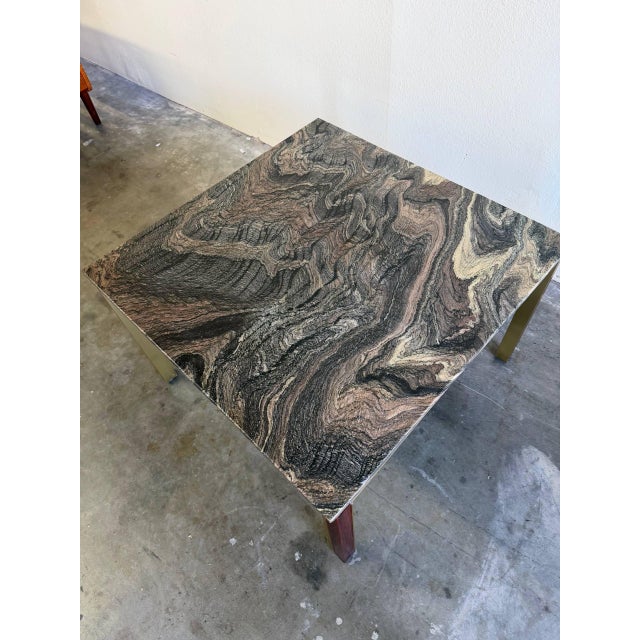 Mid 20th Century Vintage Danish Stone Top Coffee Table – Rosewood & Brass Mid Century Modern Table For Sale - Image 5 of 8