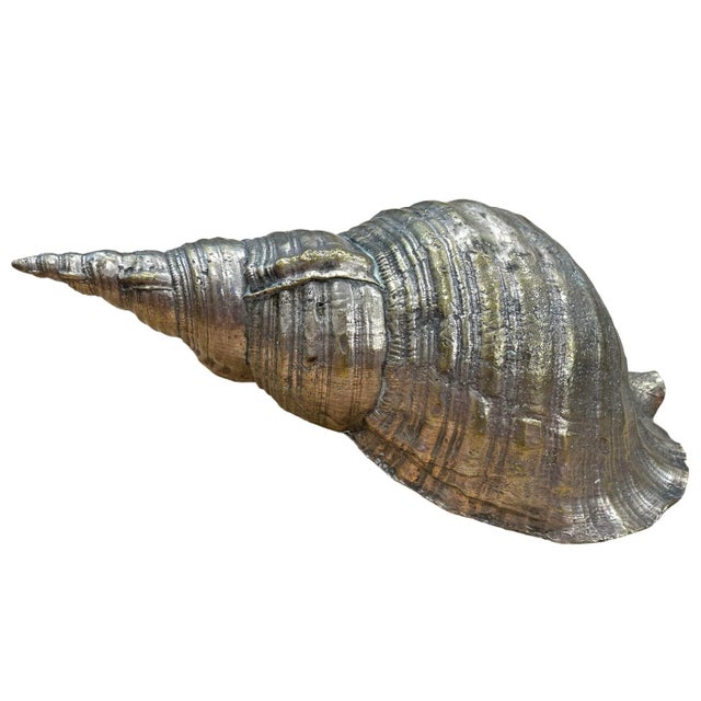 Vintage Large Brass Shell Planter/Objet For Sale - Image 12 of 12