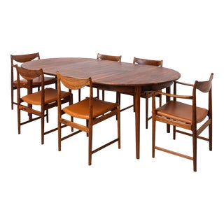 Darby Extendable Dining Table and Chairs byTorbjørn Afdal, Norway 1960s, Set of 7 For Sale