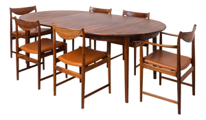 Darby Extendable Dining Table and Chairs byTorbjørn Afdal, Norway 1960s, Set of 7