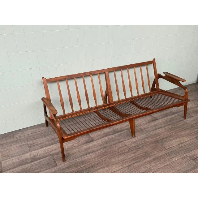 Mid-Century Modern Vintage Italian Sofa in Beech, 1960s For Sale - Image 3 of 12
