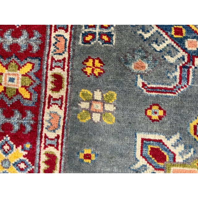 Gray and Red Tribal Wool Runner Rug With Geometric Medallions, 2'11" X 9'10" For Sale - Image 11 of 16