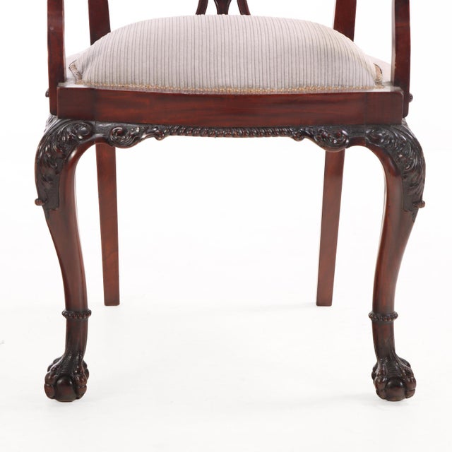 Rare Set of 12 English Chippendale Style Mahogany Armchairs, C. 1900. For Sale In Philadelphia - Image 6 of 7