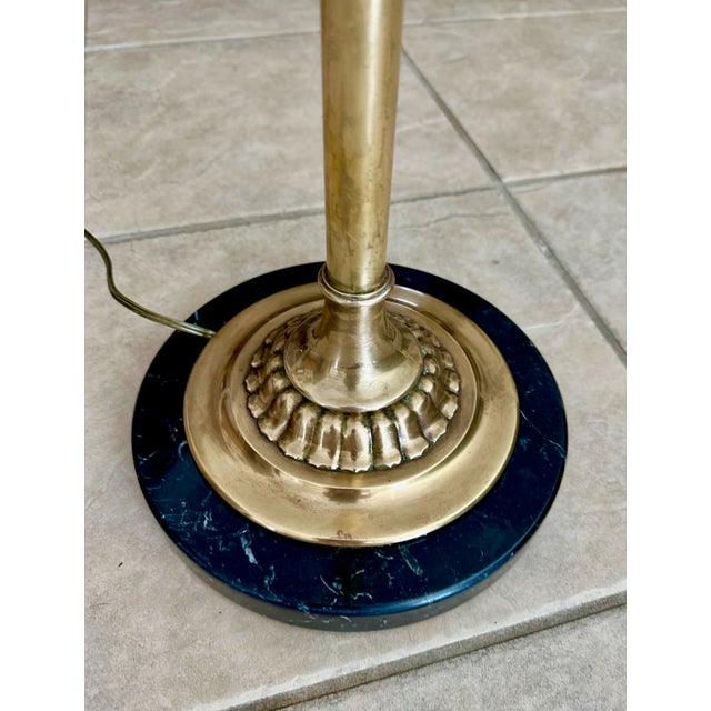 Vintage French Directoire Style Solid Brass & Marble Floor Lamp For Sale - Image 12 of 16