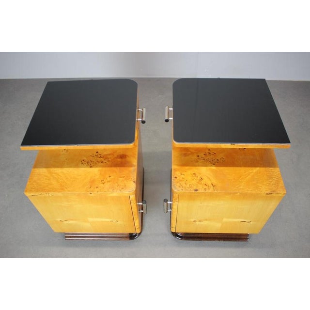Mid-Century Modern Bedside Tables by Jindřich Halabala, Czechoslovakia, 1950s, Set of 2 For Sale - Image 10 of 18