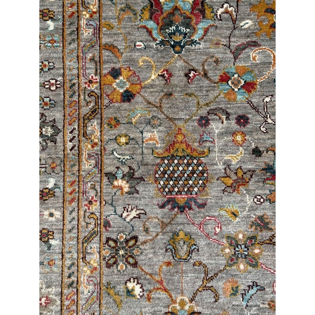 Transitional Sultanabad Design Area Rug, Hand-Knotted Wool, 8x10, Gray & Rust For Sale - Image 3 of 10
