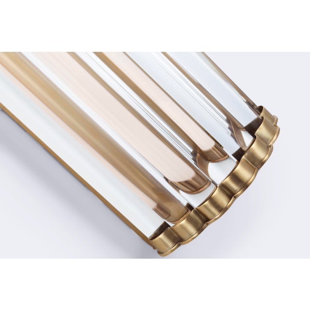 Visual Comfort Chapman & Myers for Visual Comfort Signature Kean 21" Sconce in Antique-Burnished Brass with Clear Glass Rods For Sale - Image 4 of 5