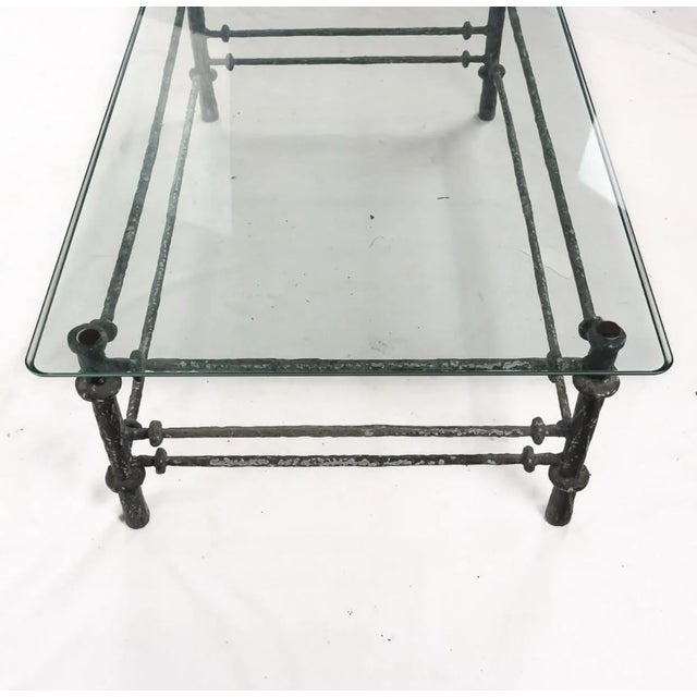1980s Circa 1980 Patinated Metal Coffee Table After Diego Giacometti. For Sale - Image 5 of 7