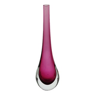 Vintage Purple Vase in Murano Glass attributed to Flavio Poli for Seguso, 1960s For Sale