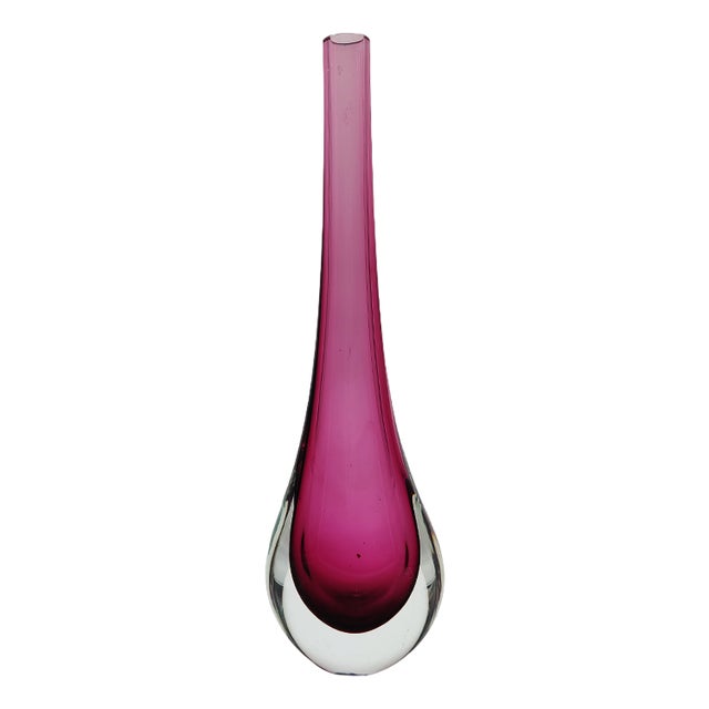 Vintage Purple Vase in Murano Glass attributed to Flavio Poli for Seguso, 1960s For Sale