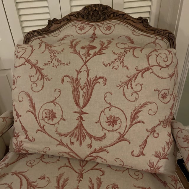 Louis XV Style Bergere Chairs - Two Available For Sale - Image 4 of 6