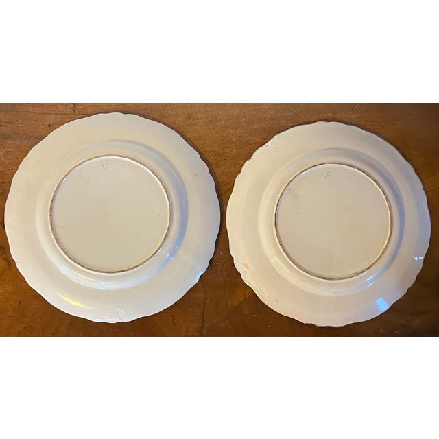 Antique 18th Century French Veuve Perrin Faience Landscape Plates With Ruins and Windmill - A Pair For Sale - Image 9 of 11